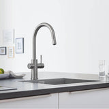 Grohe - Single-Handle Pull Down Kitchen Faucet Single Spray 1.75 GPM With Chilled & Sparkling Water - Supersteel