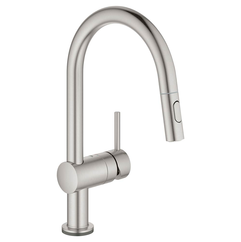 Grohe - Single-Handle Pull Down Kitchen Faucet Dual Spray 1.75 GPM with Touch Technology - Supersteel