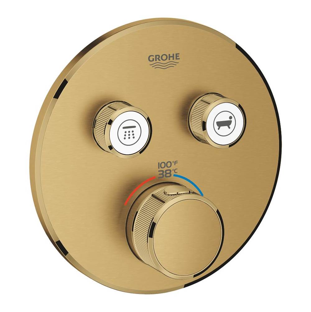 Grohe - Dual Function Thermostatic Valve Trim - Brushed Cool Sunrise