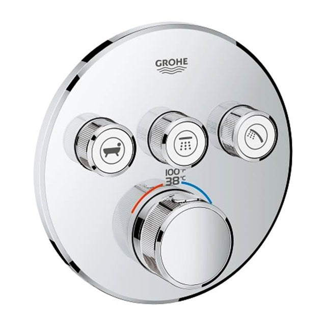 Grohe - Triple Function Thermostatic Valve Trim - Chrome