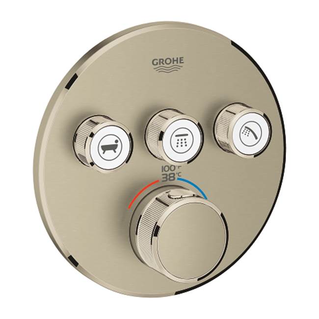 Grohe - Triple Function Thermostatic Valve Trim - Brushed Nickel