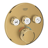 Grohe - Triple Function Thermostatic Valve Trim - Brushed Cool Sunrise