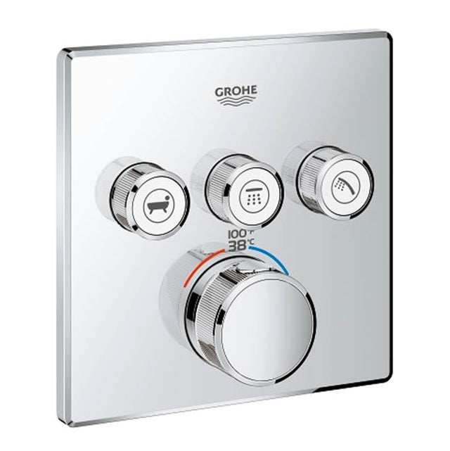 Grohe - Triple Function Thermostatic Valve Trim - Chrome
