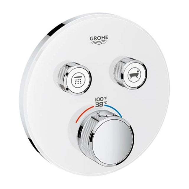 Grohe - Dual Function Thermostatic Valve Trim - Moon White