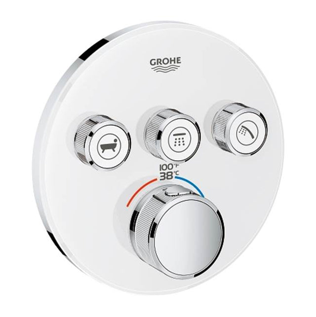 Grohe - Triple Function Thermostatic Valve Trim - Moon White