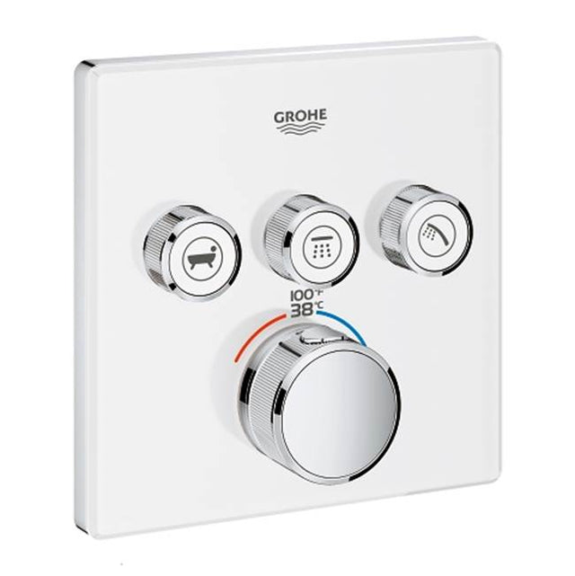 Grohe - Triple Function Thermostatic Valve Trim - Moon White
