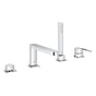 Grohe - 4-Hole Single-Handle Deck Mount Roman Tub Faucet with 1.75 GPM Hand Shower - Chrome