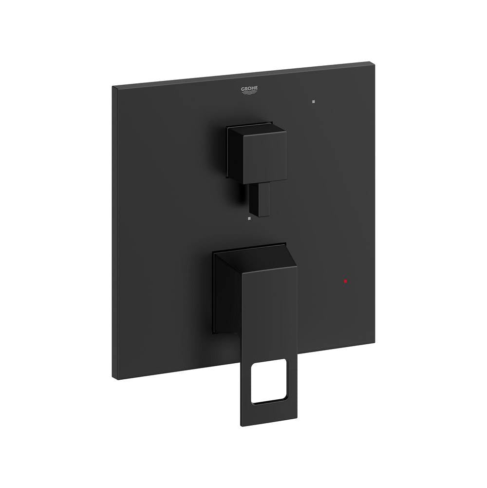 Grohe - EUROCUBE PRESSURE BALANCE VALVE TRIM WITH 2-WAY DIVERTER WITH CARTRIDGE - Matte Black
