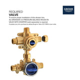 TIMELESS PRESSURE BALANCE VALVE TRIM WITH 3-WAY DIVERTER WITH CARTRIDGE