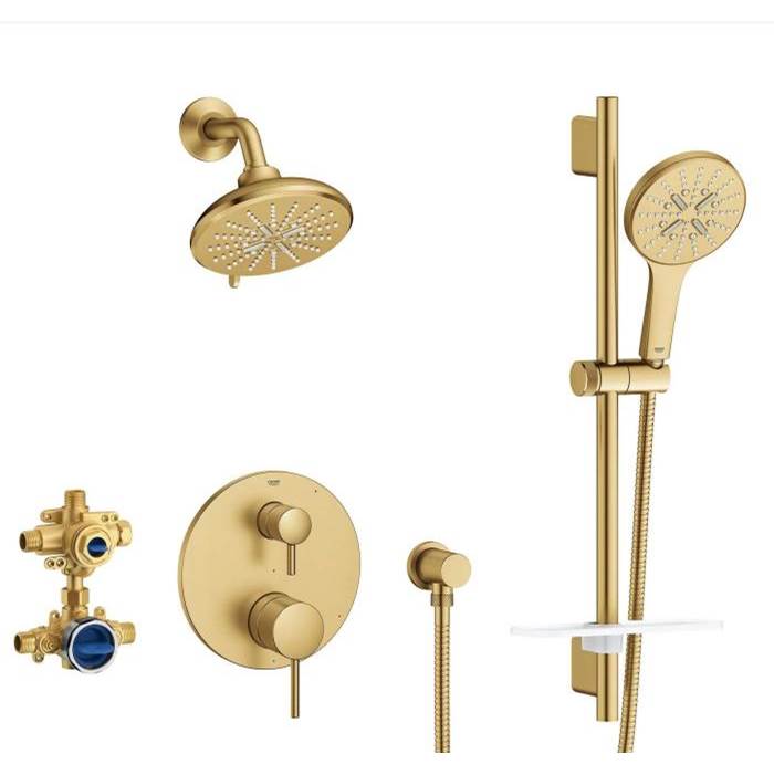 Grohe - TIMELESS PRESSURE BALANCE SHOWER SET - Brushed Cool Sunrise