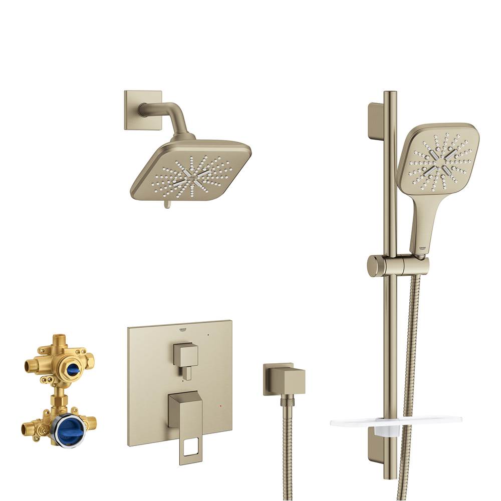 Grohe - EUROCUBE PRESSURE BALANCE SHOWER SET - Brushed Nickel