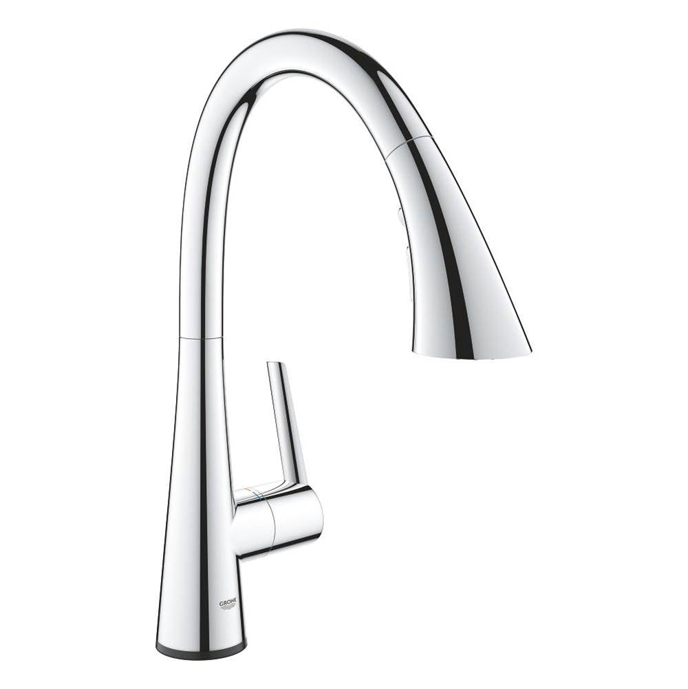 Grohe - Single-Handle Pull Down Kitchen Faucet Triple Spray 1.75 GPM with Touch Technology - Chrome