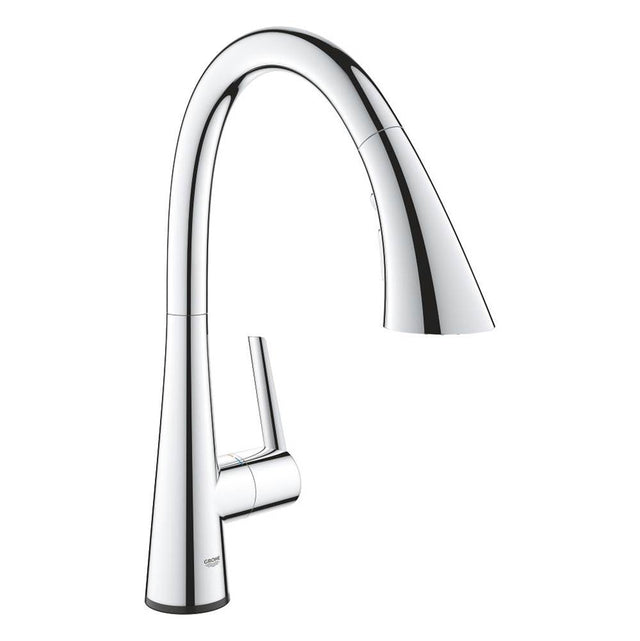 Grohe - Single-Handle Pull Down Kitchen Faucet Triple Spray 1.75 GPM with Touch Technology - Chrome