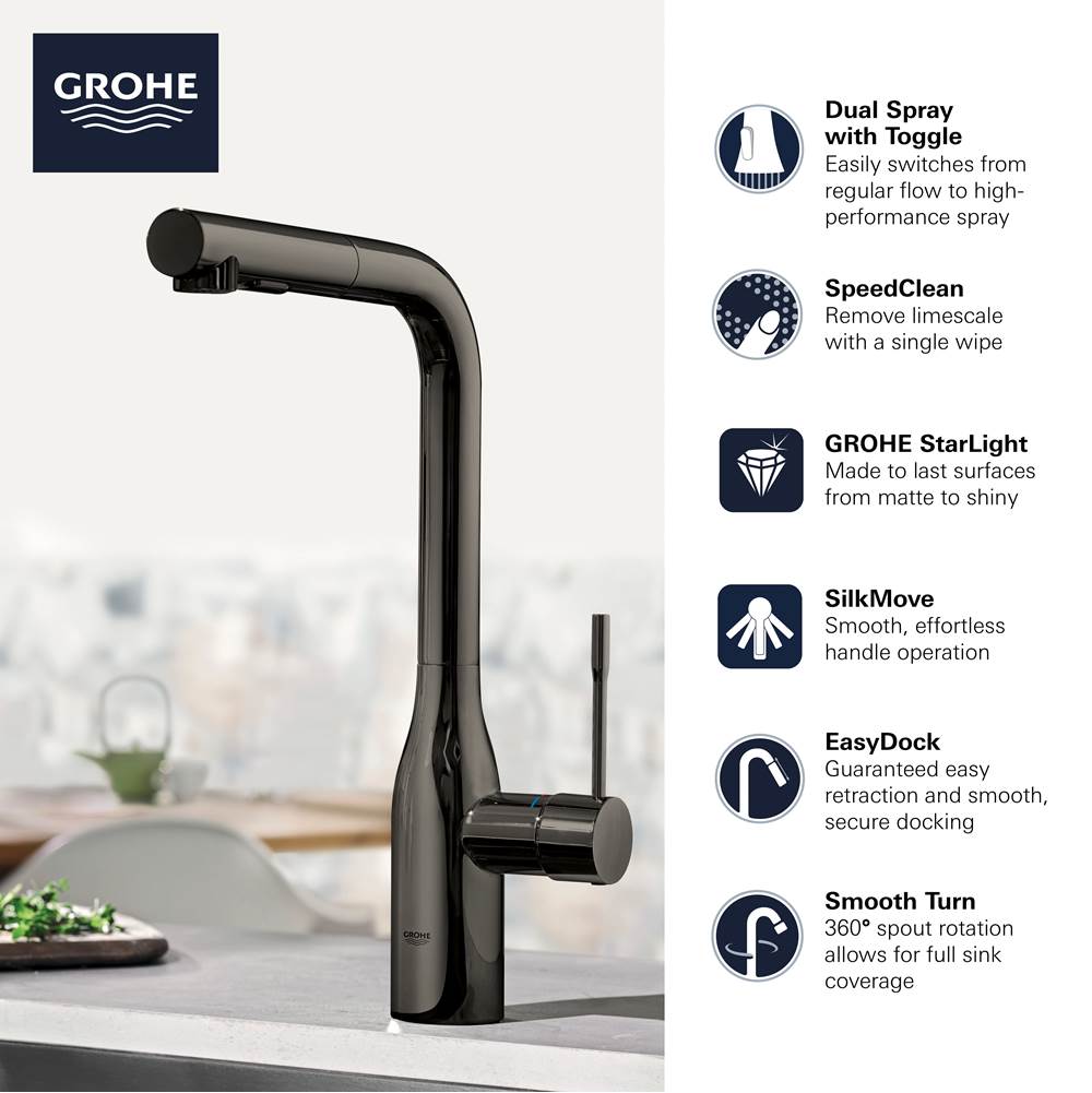 Single-Handle Pull-Out Kitchen Faucet Dual Spray 1.75 GPM