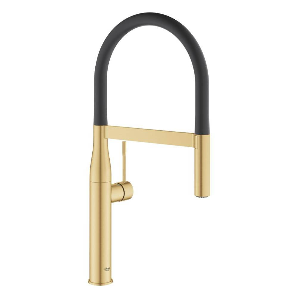 Grohe - Single-Handle Semi-Pro Dual Spray Kitchen Faucet 1.75 GPM - Brushed Cool Sunrise