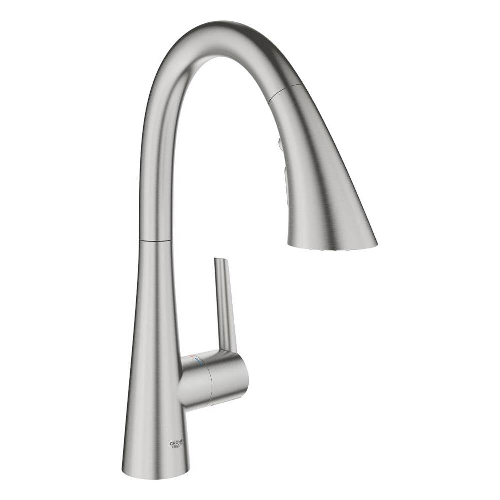 Grohe - Single-Handle Pull Down Triple Spray Bar Faucet  1.75 GPM - Supersteel