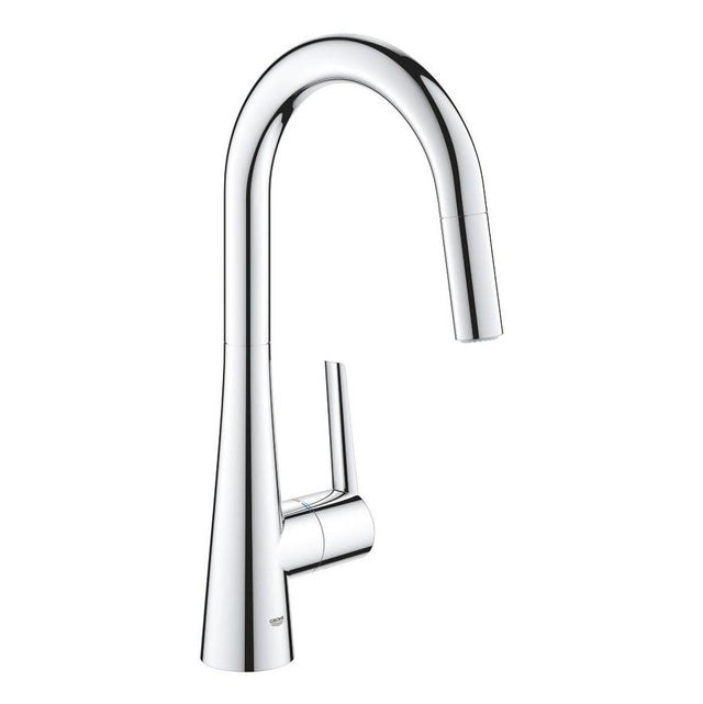 Grohe - Single-Handle Pull Down Kitchen Faucet Dual Spray 1.75 GPM - Chrome