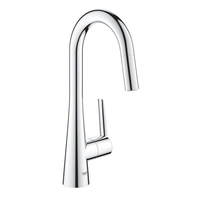 Grohe - Single-Handle Pull Down Dual Spray Prep Faucet 1.75 GPM - Chrome