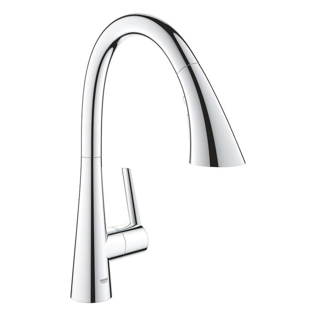 Grohe - Single-Handle Pull Down Kitchen Faucet Triple Spray 1.75 GPM - Chrome