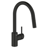 Grohe - Concetto Single-Handle Pull-Down Kitchen Faucet Dual Spray 1.75 GPM - Matte Black
