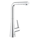 Grohe - Single-Handle Pull-Out Kitchen Faucet Dual Spray 1.75 GPM - Chrome