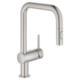 Grohe - Single-Handle Pull Down Kitchen Faucet Dual Spray 1.75 GPM - Supersteel
