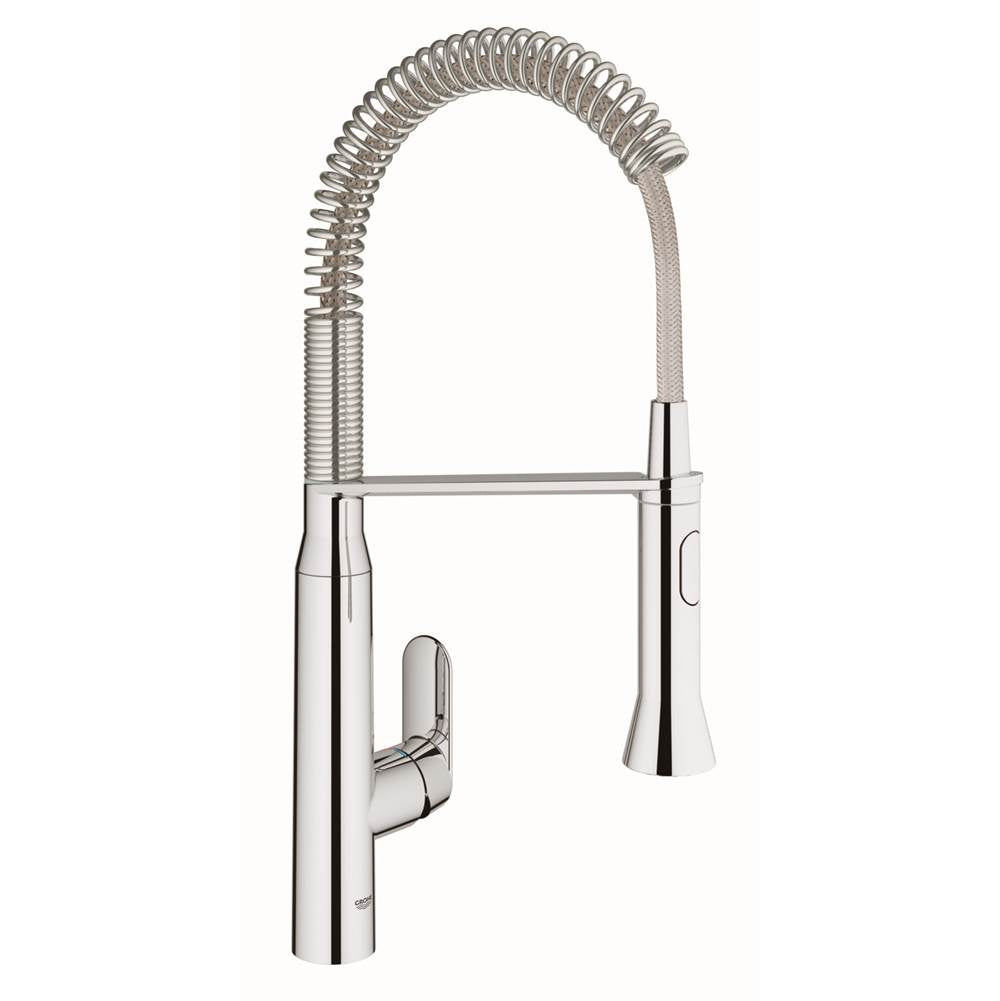 Grohe - K7 Medium Single-Handle Semi-Pro Dual Spray Kitchen Faucet 1.75 GPM - Chrome