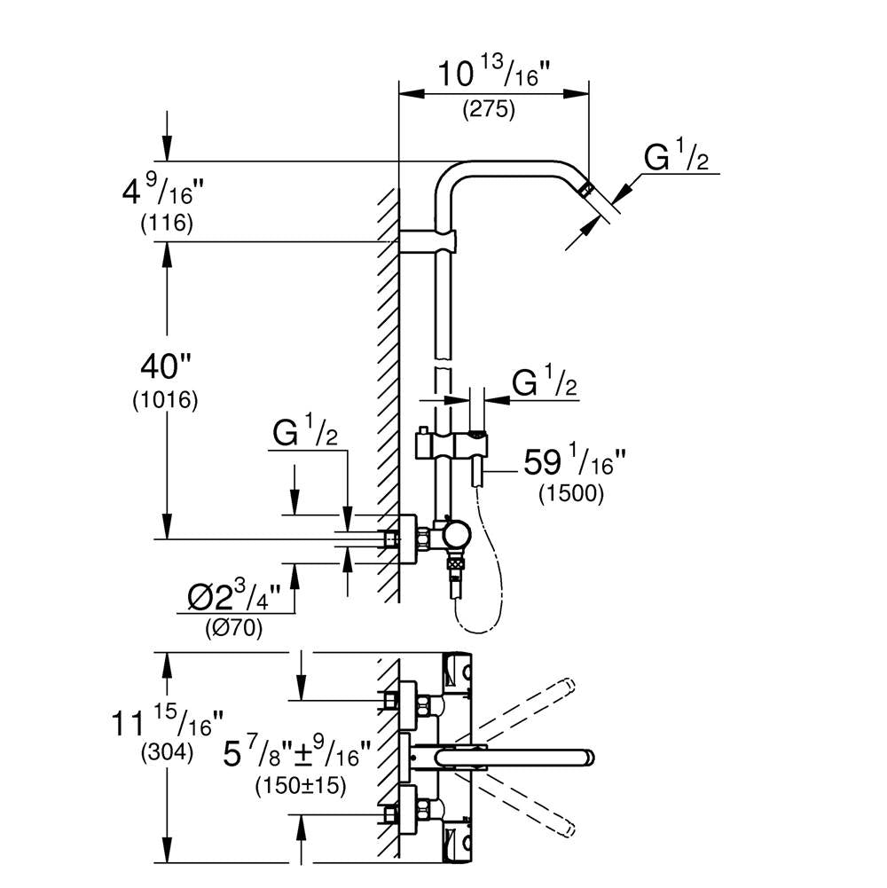 Thermostatic Shower System,