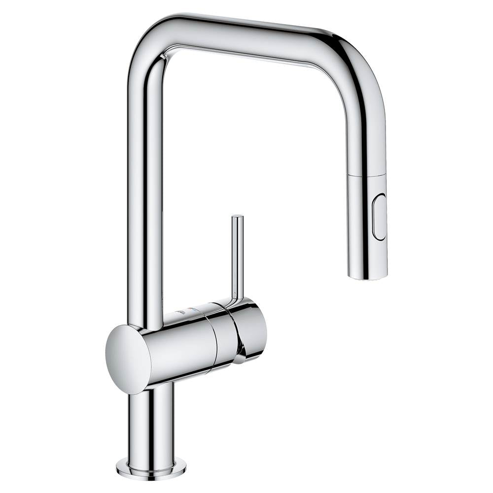 Grohe - Single-Handle Pull Down Kitchen Faucet Dual Spray 1.75 GPM - Chrome