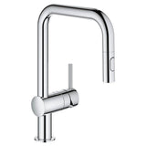 Grohe - Single-Handle Pull Down Kitchen Faucet Dual Spray 1.75 GPM - Chrome
