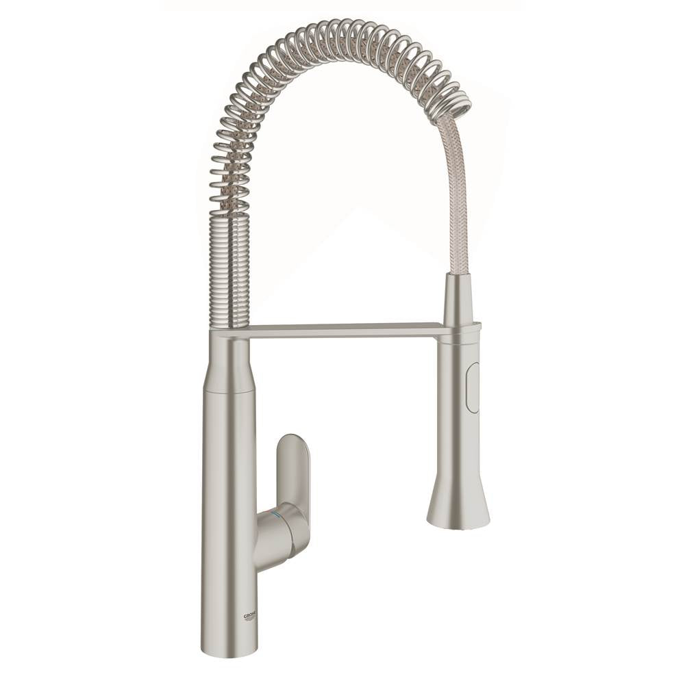 Grohe - K7 Medium Single-Handle Semi-Pro Dual Spray Kitchen Faucet 1.75 GPM - Supersteel