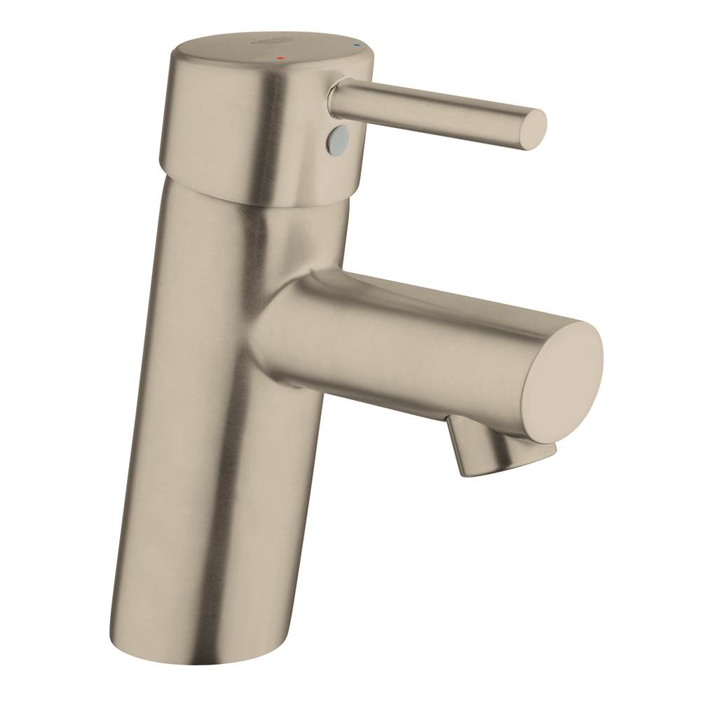 Grohe - Single Hole Single-Handle S-Size Bathroom Faucet 1.2 GPM Less Drain - Brushed Nickel