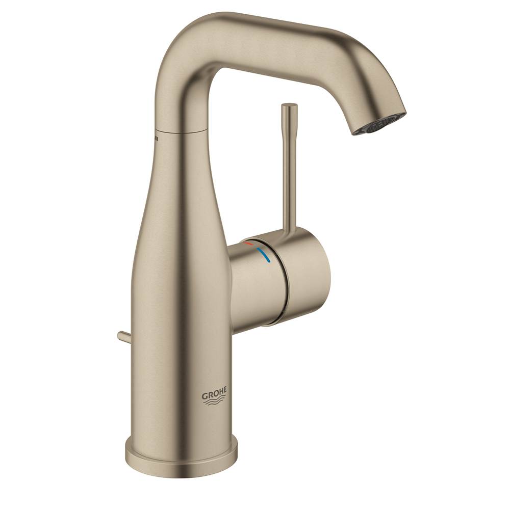 Grohe - Single Hole Single-Handle M-Size Bathroom Faucet 1.2 GPM - Brushed Nickel