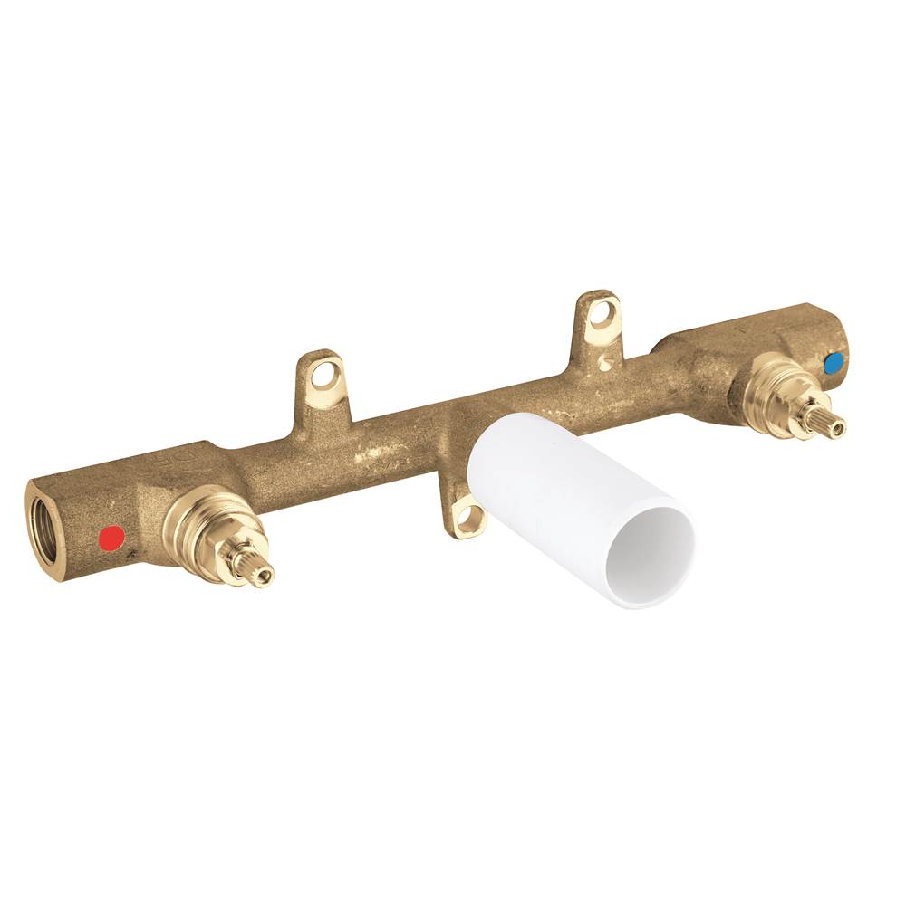 Grohe - 3-Hole Wall Mount Faucet Rough-In Valve - No Finish