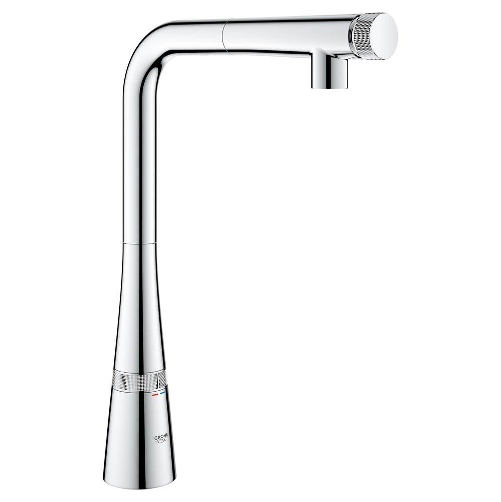 Grohe - SmartControl Pull-Out Single Spray Kitchen Faucet 1.75 GPM - Chrome