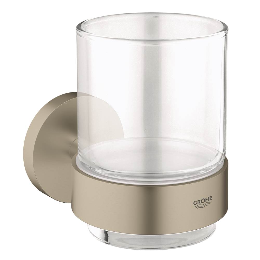 Grohe - Glass with Holder - Brushed Nickel