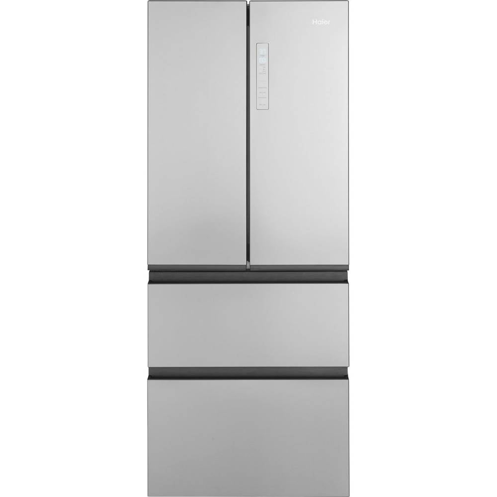 Haier - 14.5 Cu. Ft. 4 Door Refrigerator - Fingerprint Resistant Stainless Steel