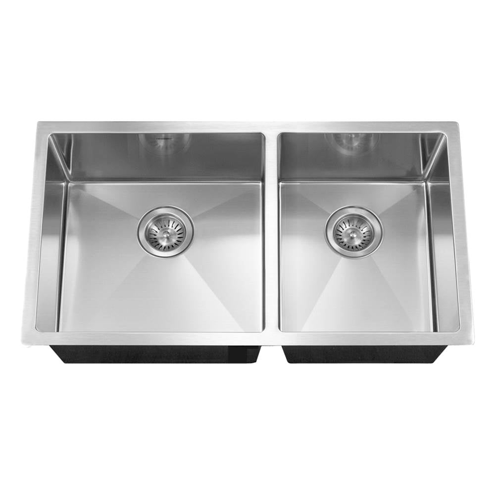 Hamat - Axiom ADA 32'' 10mm Radius Undermount Stainless Steel Sink, 6'' Depth - Stainless Steel