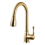Hamat - Ariana Dual Function Pull Down Kitchen Faucet in Brushed Brass - Brushed Brass
