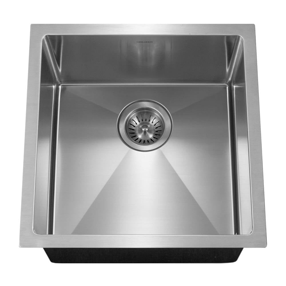 Hamat - Axiom 17'' 10mm Radius Undermount Prep Bowl Kitchen Sink - Stainless Steel