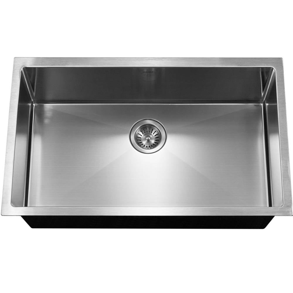 Hamat - Axiom 32'' 10mm Radius Undermount Large Single Bowl Kitchen Sink - Stainless Steel