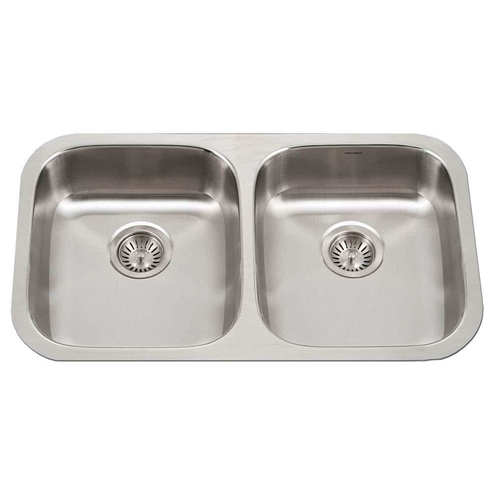 Hamat - Classic 32'' ADA Undermount 50/50 Double Bowl Stainless Steel Sink, 5'' Depth, Bulk Pack - Stainless Steel