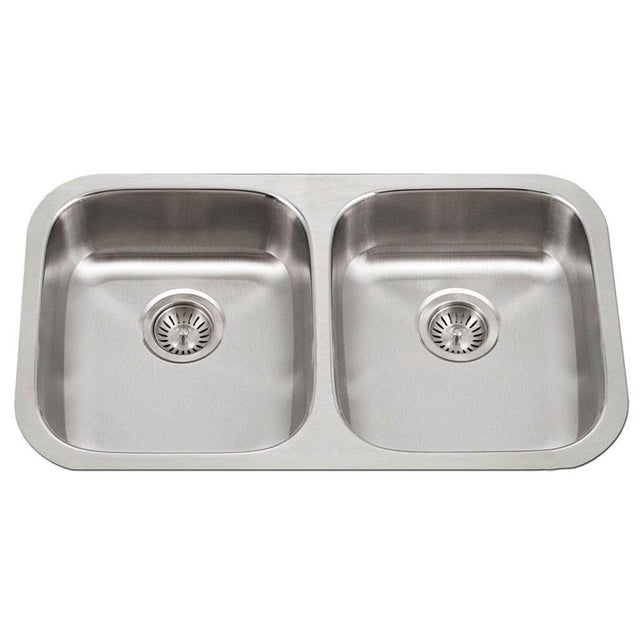 Hamat - Classic 32'' ADA Undermount 50/50 Double Bowl Stainless Steel Sink, 5-1/2'' Depth - Stainless Steel