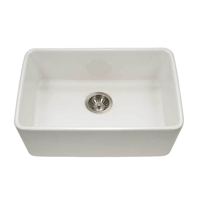 Hamat - Chelsea 24'' Undermount Fireclay Single Bowl Kitchen Sink, Biscuit - Biscuit