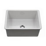 Hamat - Chelsea 26'' Undermount Fireclay Single Bowl Kitchen Sink, White - White