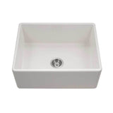 Hamat - Chelsea 26'' Apron-Front Fireclay Single Bowl Kitchen Sink, Biscuit - Biscuit