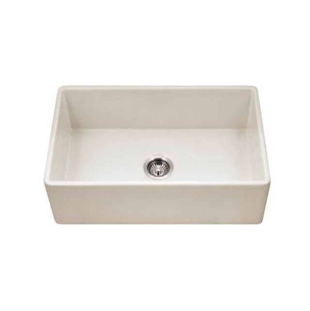 Hamat - Chelsea 30'' Apron-Front Fireclay Single Bowl Kitchen Sink, Biscuit - Biscuit