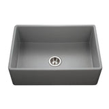 Hamat - Chelsea 30'' Apron-Front Fireclay Single Bowl Kitchen Sink, Matte Grey - Matte Grey