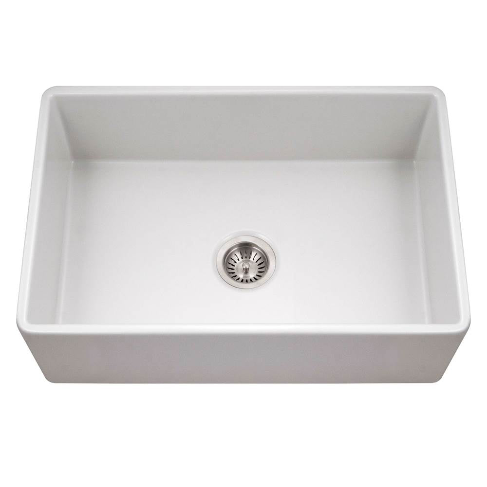 Hamat - Chelsea 30'' Apron-Front Fireclay Single Bowl Kitchen Sink, Matte White - Matte White