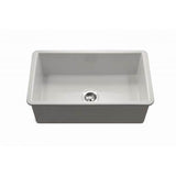 Hamat - Chelsea 32'' Undermount Fireclay Single Bowl Kitchen Sink, Biscuit - Biscuit